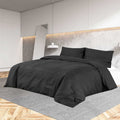 Duvet Cover Cotton Black 200 x 140 cm Bedding Bed Linen Bedroom Variant 2