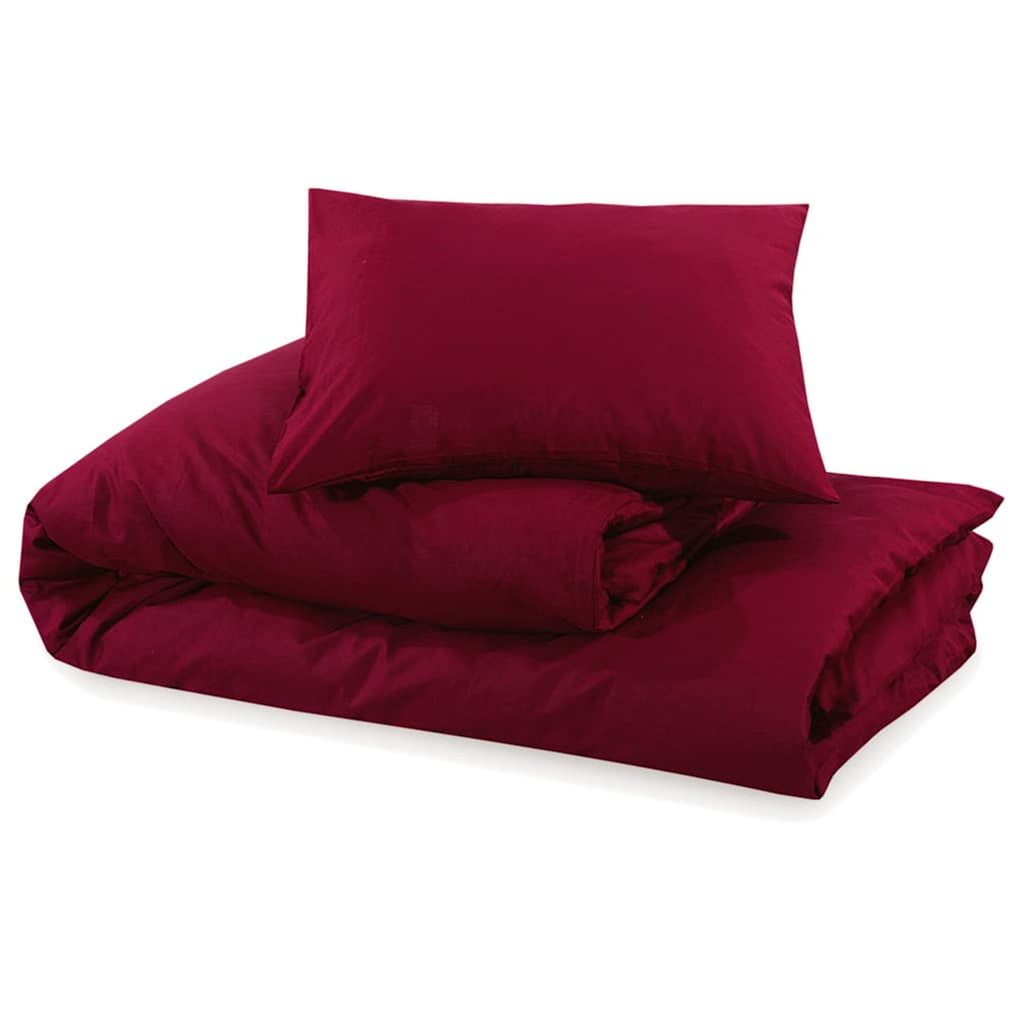 Duvet Cover Cotton Bordeaux 200 x 140 cm Bedding Bed Linen Bedroom Quilt