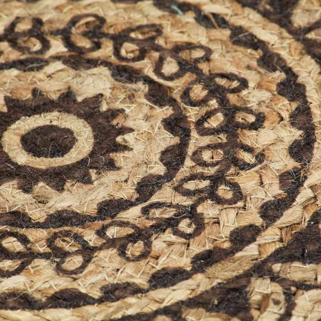 Placemats Dark Round Jute Dark Brown Floor Mat Home Non Slip Placemat 6 pcs