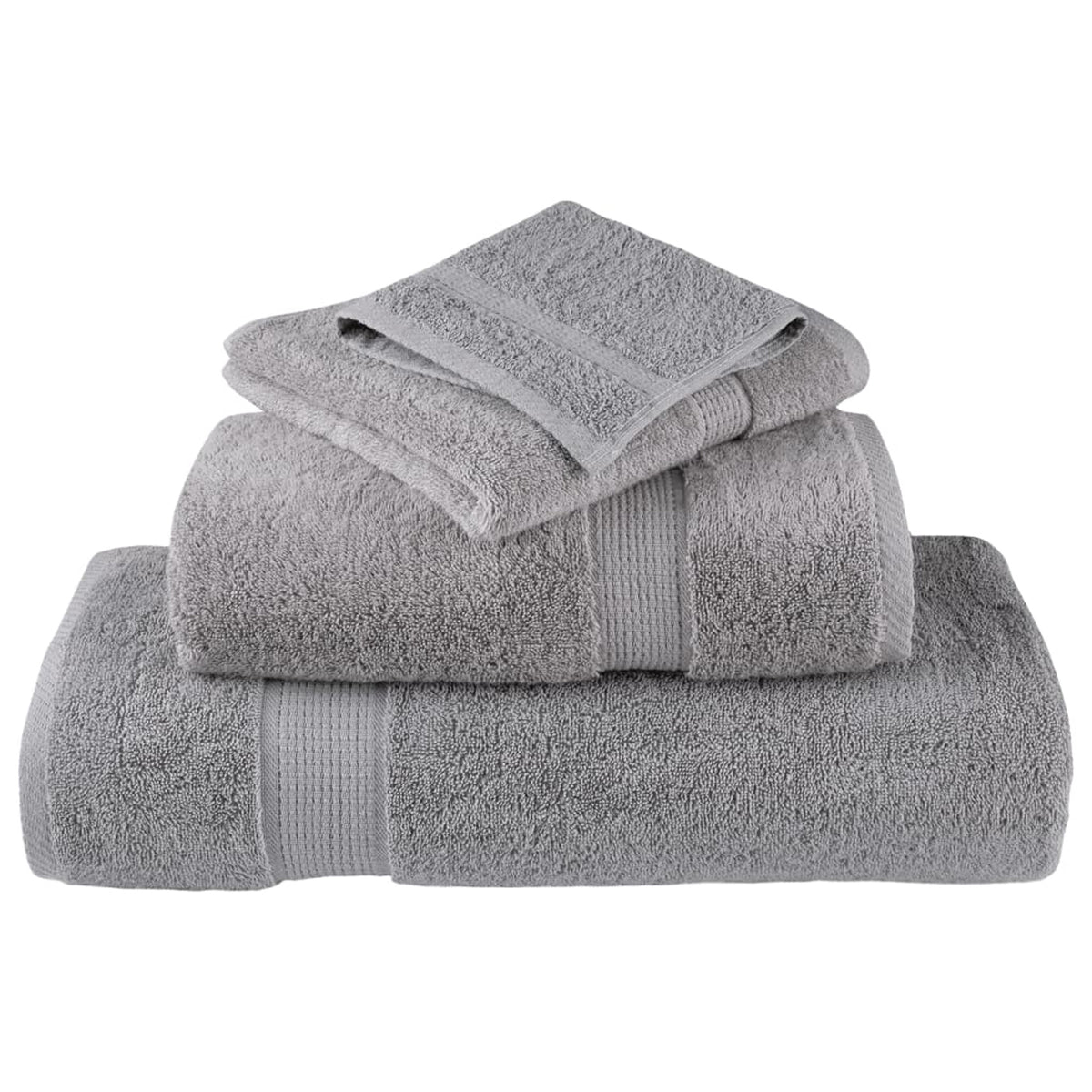 Towel Cotton Grey 140 x 70 cm Bathroom Bath Linen Home Towels 10 pcs Variant 2