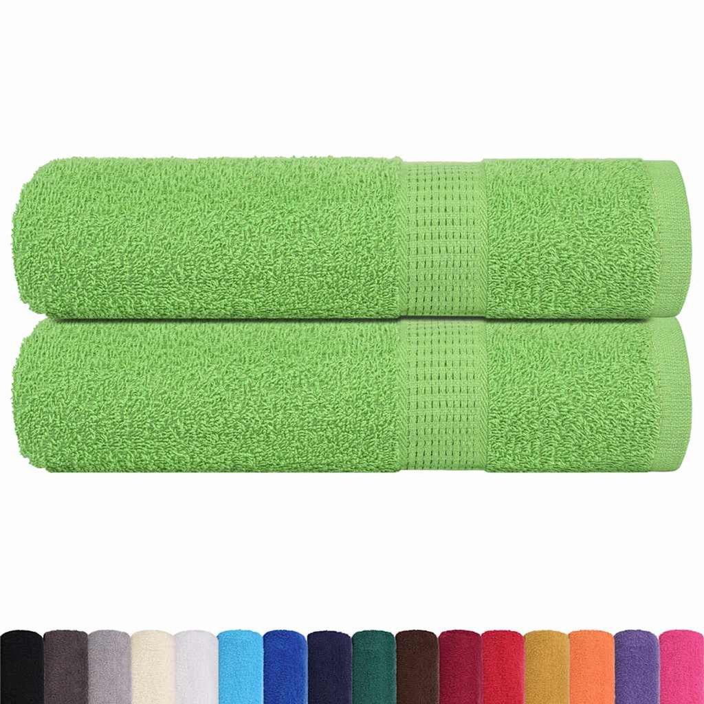 Towel Cotton Apple Green 100 x 50 cm Bathroom Bath Linen Home Towels 2 pcs