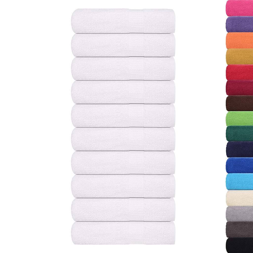 Towel Cotton White 100 x 50 cm Bathroom Bath Linen Home Towels 10 pcs Hand