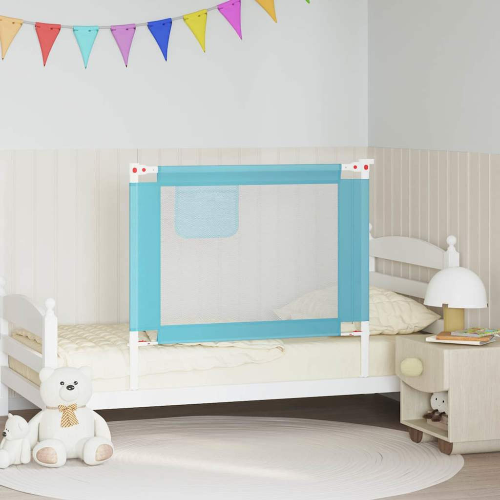 Toddler Safety Bed Rail Fabric (100% Polyester) Blue 100 x 25 x 95 cm Bedguard