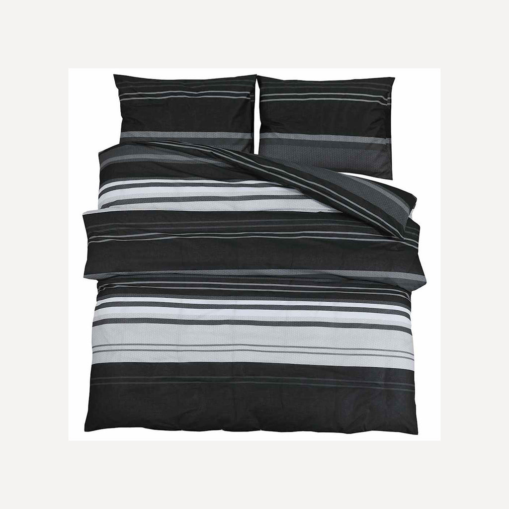 Duvet Cover Cotton Black 240 x 260 cm Bedding Bed Linen Bedroom Variant 2