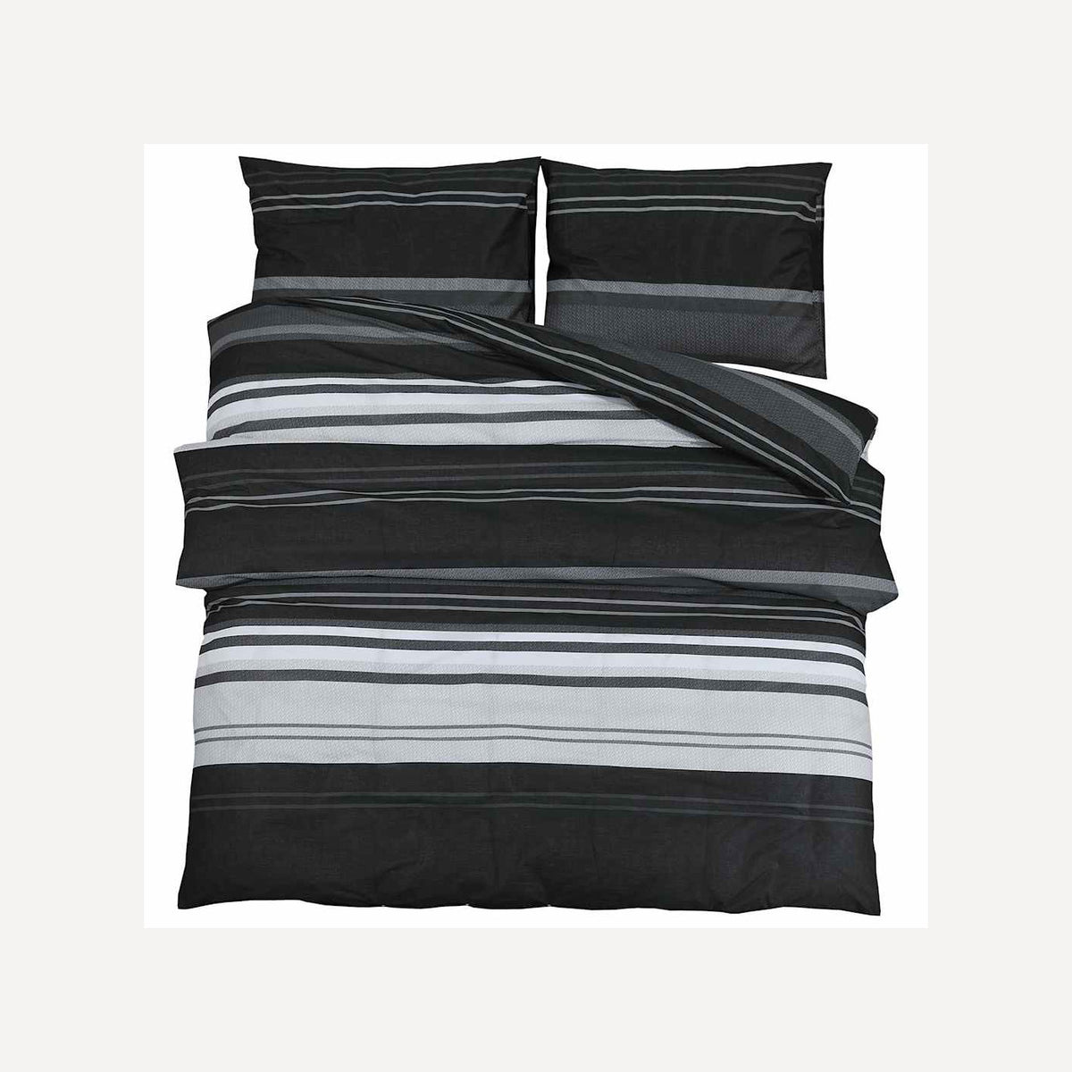 Duvet Cover Cotton Black 240 x 260 cm Bedding Bed Linen Bedroom Variant 2