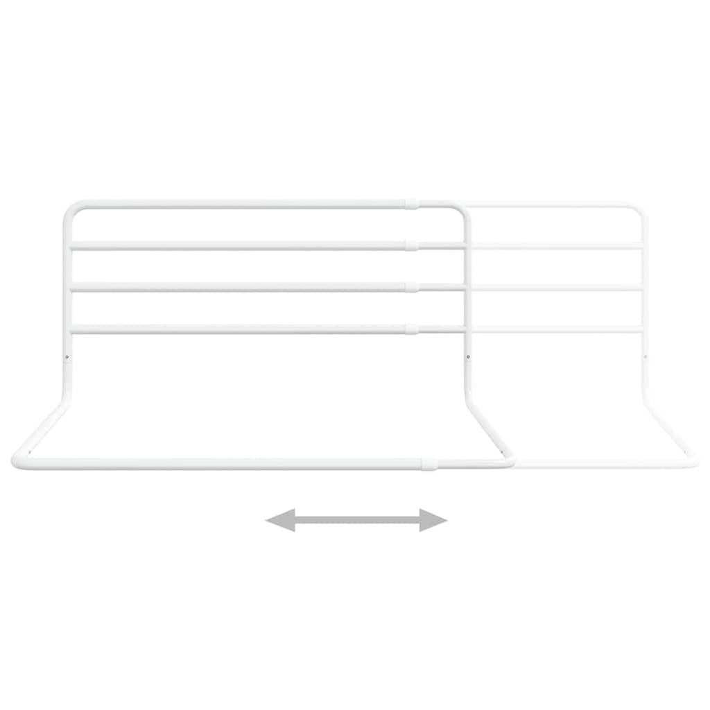 Toddler Safety Bed Rail Iron White Adjustable 137 x 55 x 37 cm Child Bed Guard