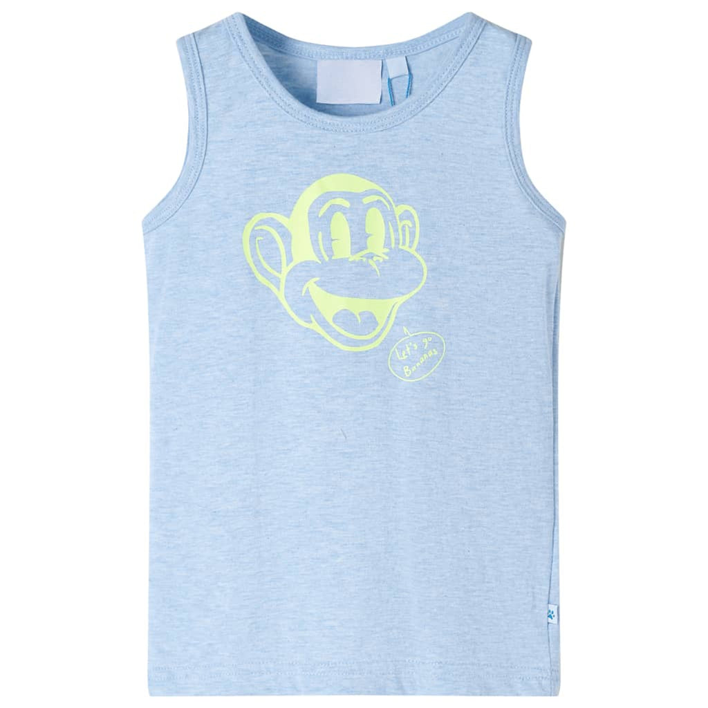 Kids'Tank Top Soft Melange Cotton Soft Blue Melange 104 Kids Clothing Kids'