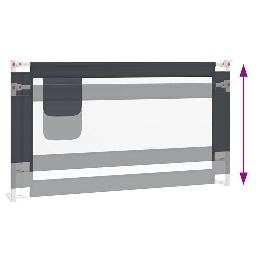 Toddler Safety Bed Rail Dark Fabric (100% Polyester) Dark Grey 150 x 25 x 95