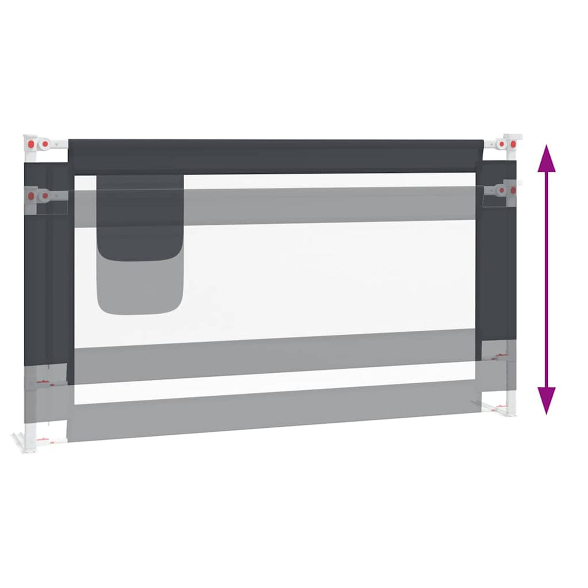 Toddler Safety Bed Rail Dark Fabric (100% Polyester) Dark Grey 150 x 25 x 95