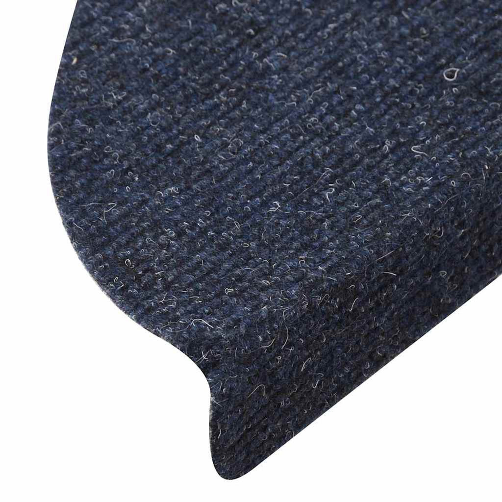 Stair Mats Self-Adhesive Needle Felt Fabric (95%Pes Blue 56 x 17 x 3 cm 15 pcs