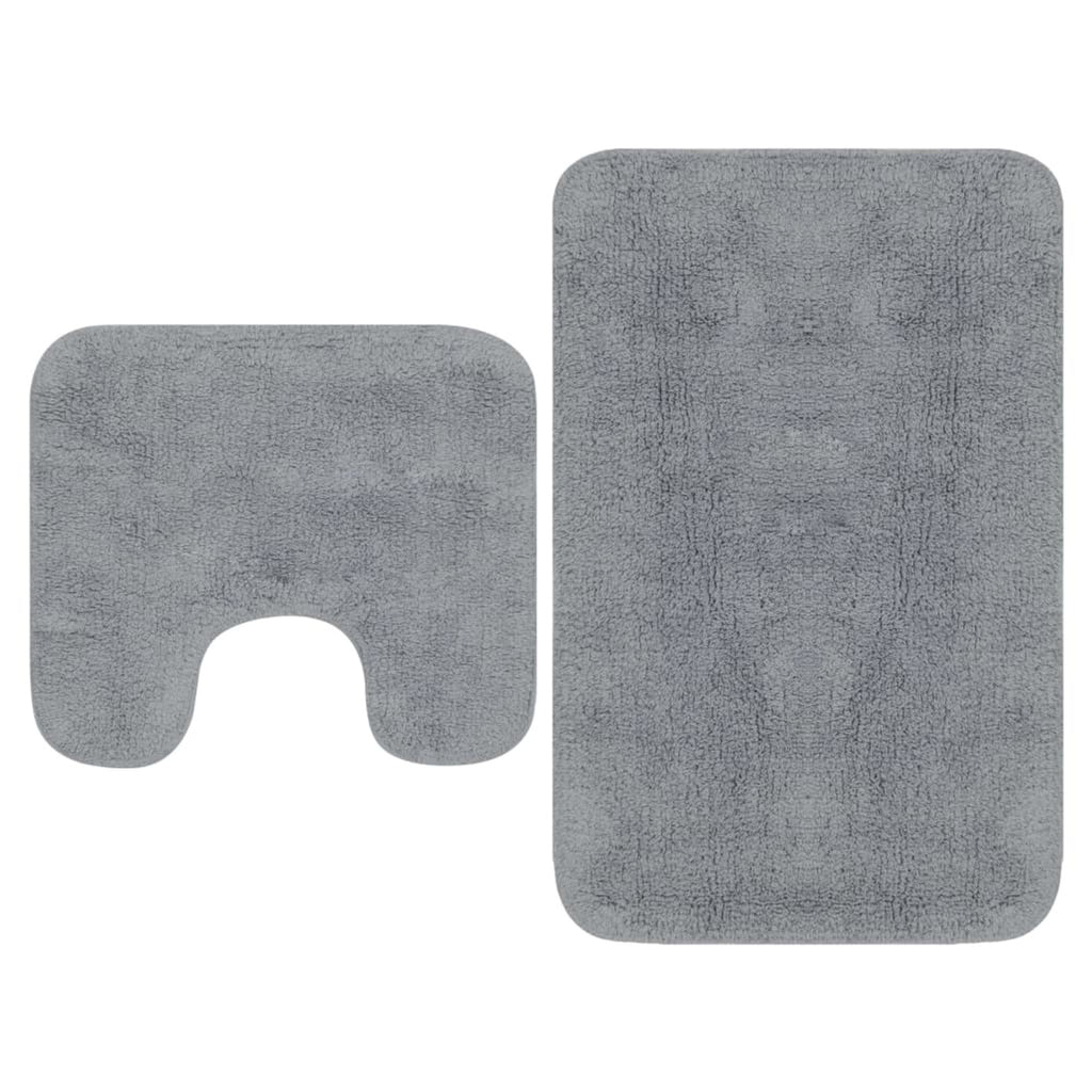 Bathroom Mat Cotton Grey 93 x 63 cm Floor Mat Home Non Slip Bath Mats & Rugs