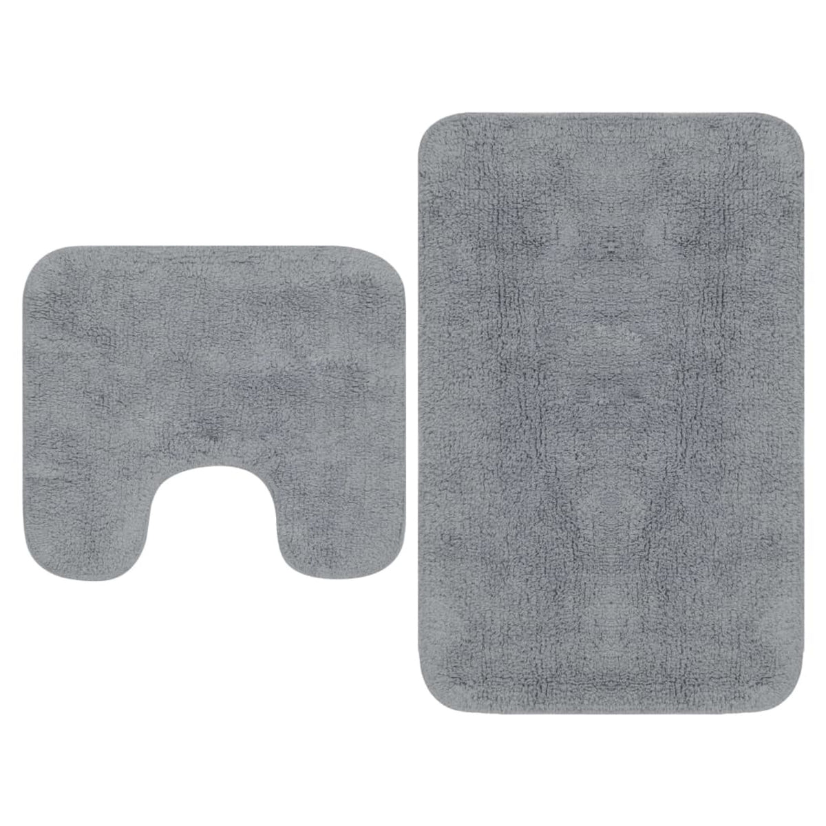 Bathroom Mat Cotton Grey 93 x 63 cm Floor Mat Home Non Slip Bath Mats & Rugs