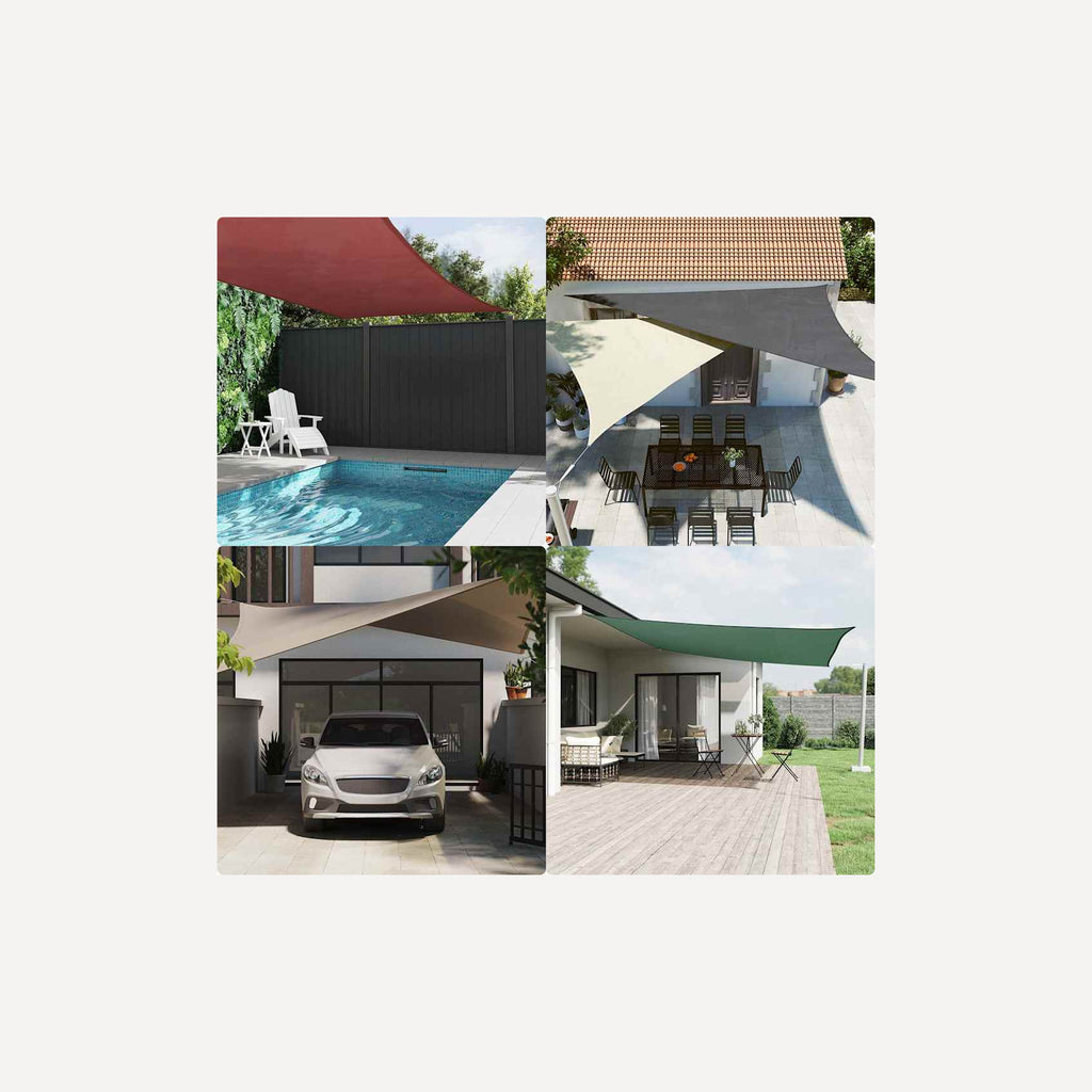 Sunshade Sail Oxford Fabric Black Water Resistant UV Resistant 250 x 400 cm
