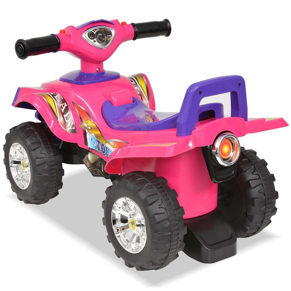 Children'S Ride-On Atv Plastic Pink With Storage 60 x 38 x 42 cm Push Sound