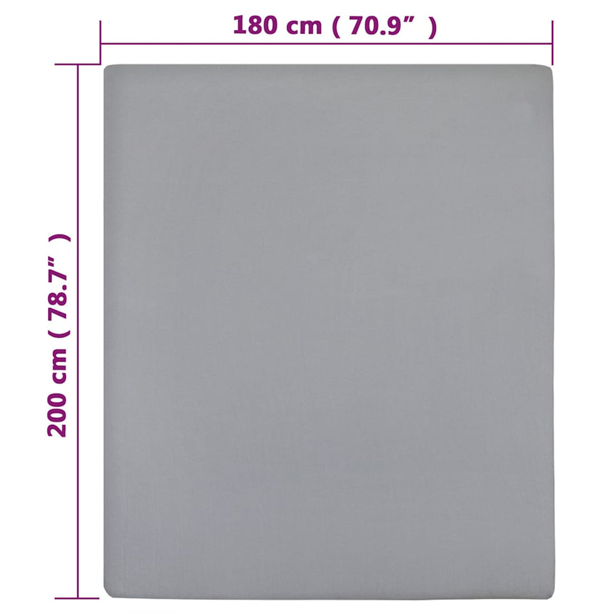 Jersey Fitted Sheets Cotton Grey 200 x 180 cm Bedroom Furniture Bedstead 2 pcs