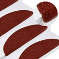 Stair Mats Self-Adhesive Needle Felt Fabric (95%Pes Red 56 x 17 x 3 cm 15 pcs