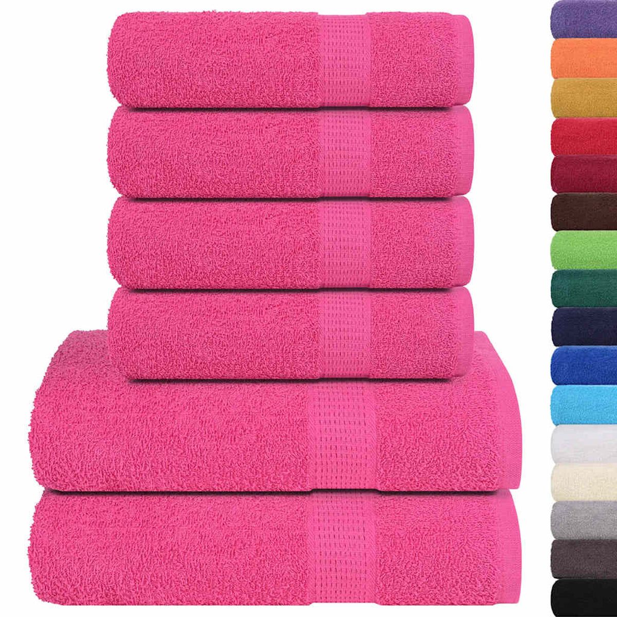 Towel Cotton Pink 50 x 100 cm Bathroom Bath Linen Home Bath Towels & Flannels