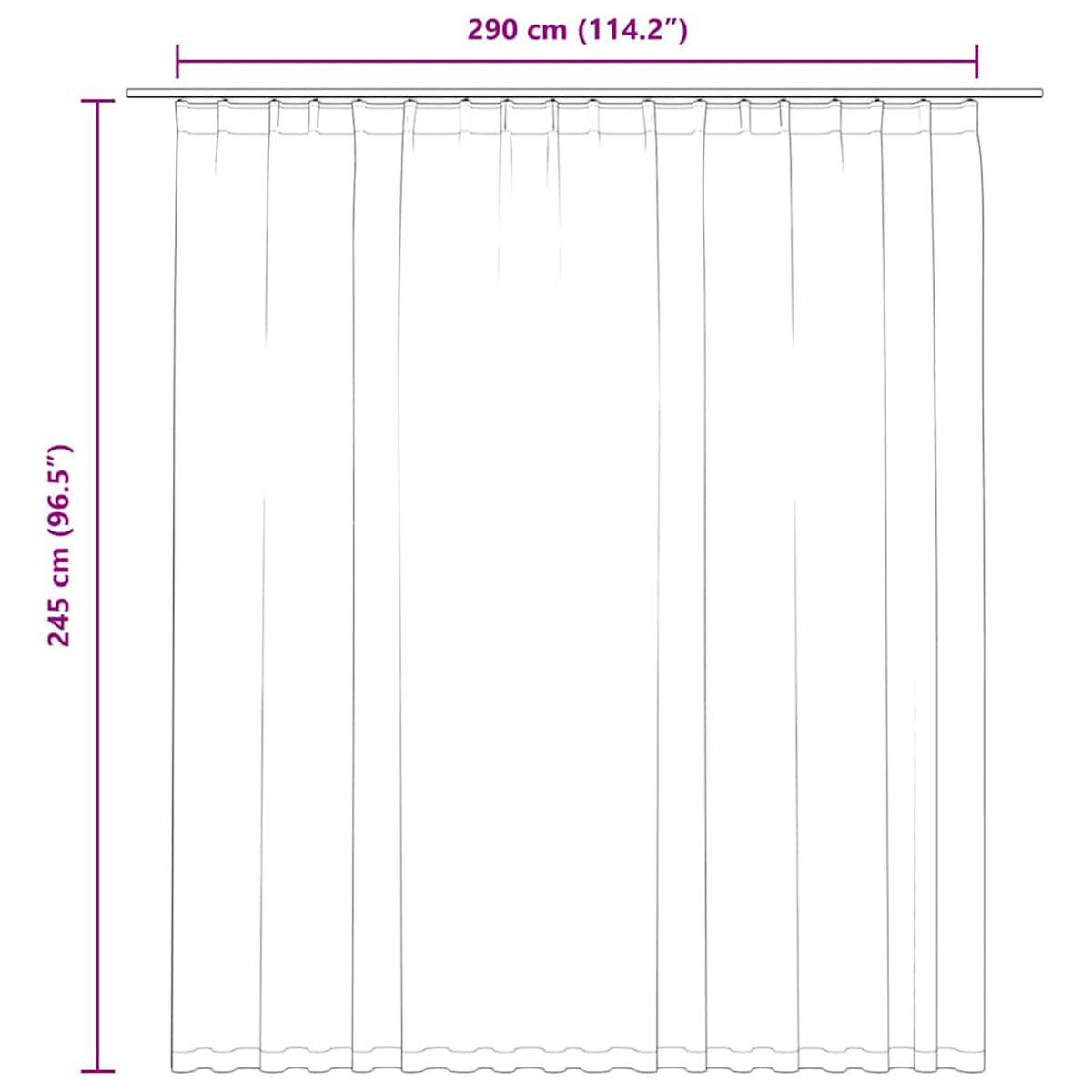 Blackout Curtain Polyester Grey 290 x 245 cm Window Dressing Home Variant 2