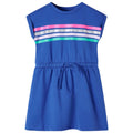 Dress Cotton Cobalt Blue 116 Kids' Dresses Kids' Dresse Kids'Dress Drawstring