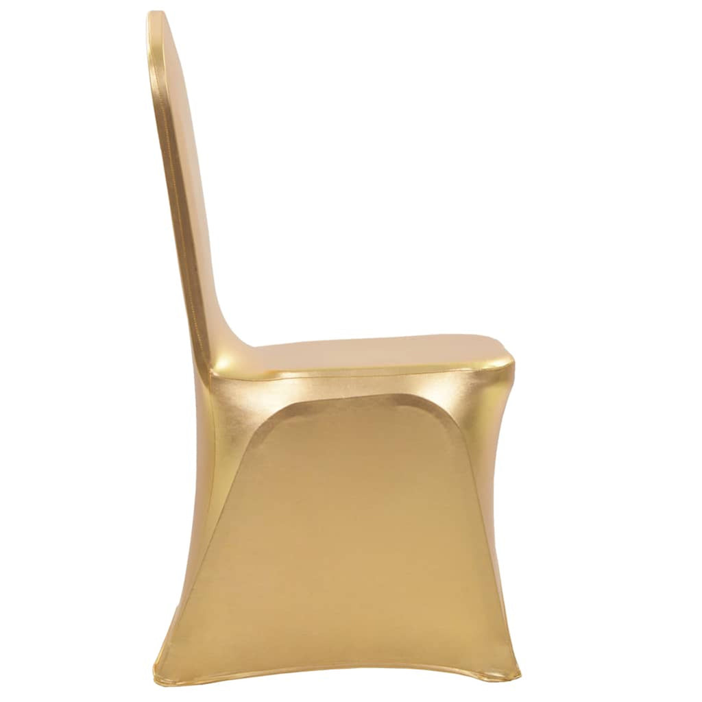 Chair Polyester Gold Seating Furniture Home Slipcovers Slipcover 6 pcs Covers