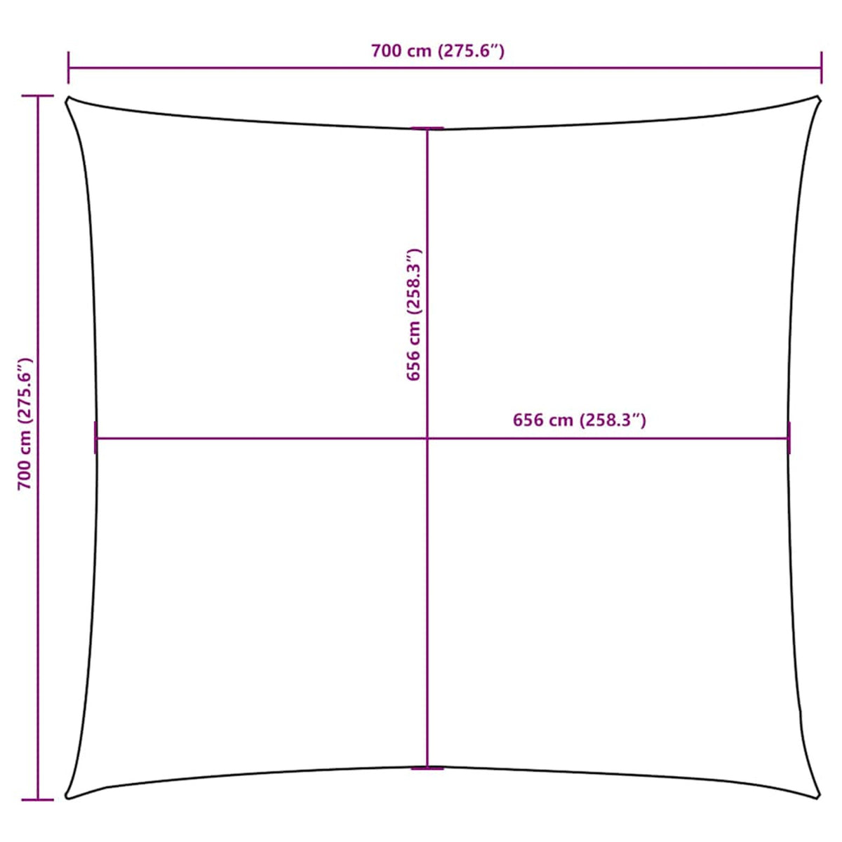 Sunshade Sail Oxford Fabric Cream Water Resistant UV Resistant 700 x 700 cm