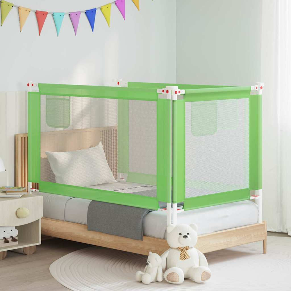Toddler Safety Bed Rail Fabric (100% Polyester) Green 140 x 25 x 95 cm