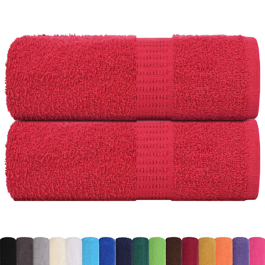 Towel Cotton Red 50 x 30 cm Bathroom Bath Linen Home Towels 2 pcs Guest 50x30cm