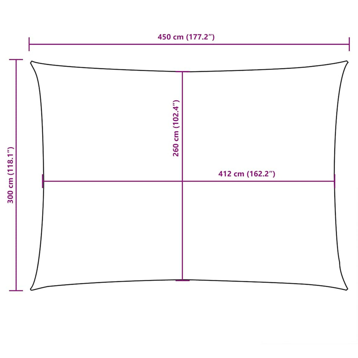 Sunshade Sail Oxford Fabric Brown Water Resistant UV Resistant 300 x 450 cm