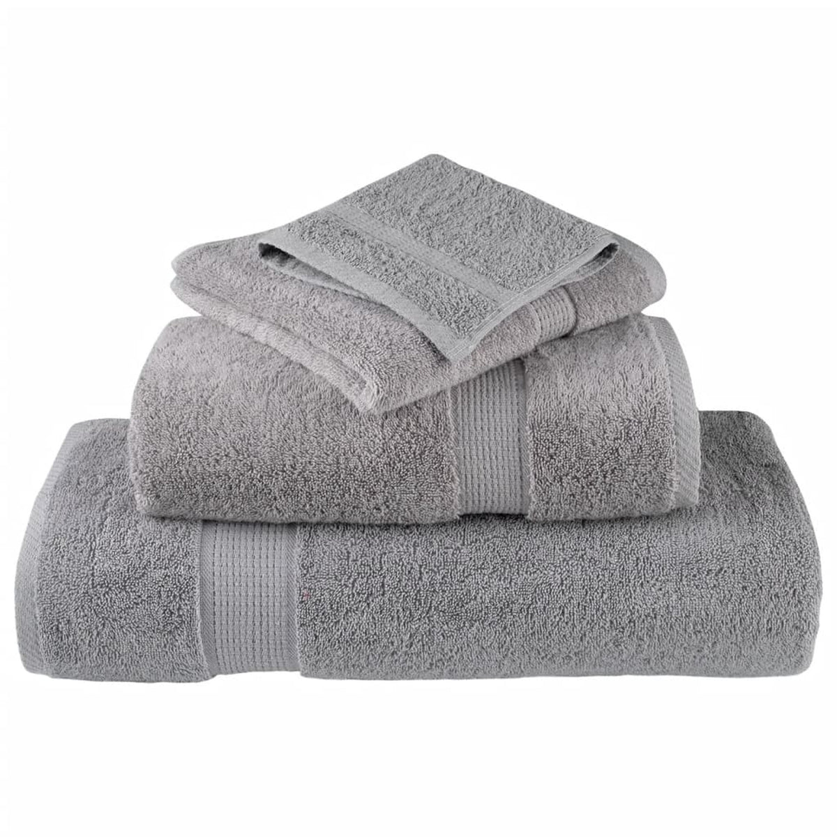 Towel Cotton Grey 150 x 100 cm Bathroom Bath Linen Home Towels 4 pcs Variant 2