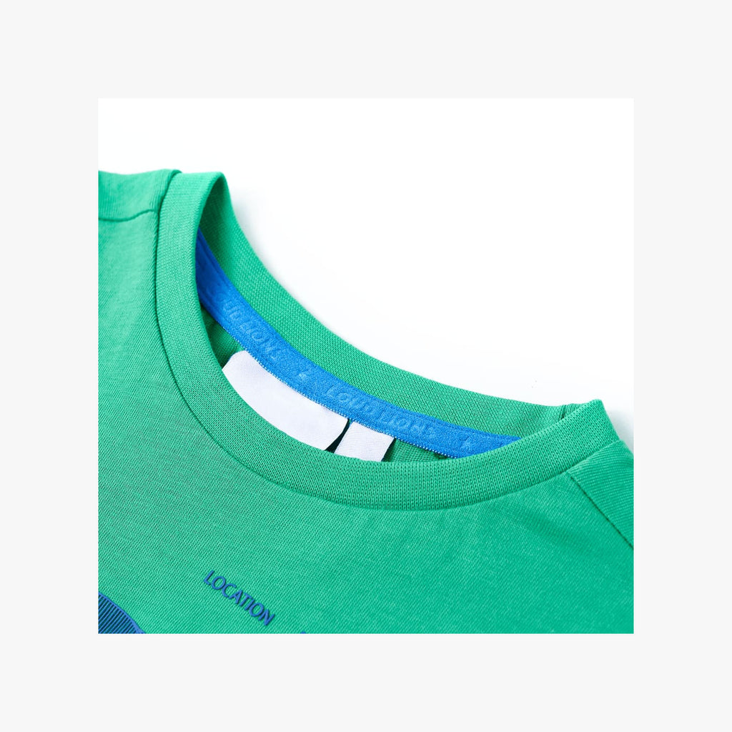 Kids T-Shirt Cotton Green 128 Children's Top Kids Clothing Kids Wear Variant 2