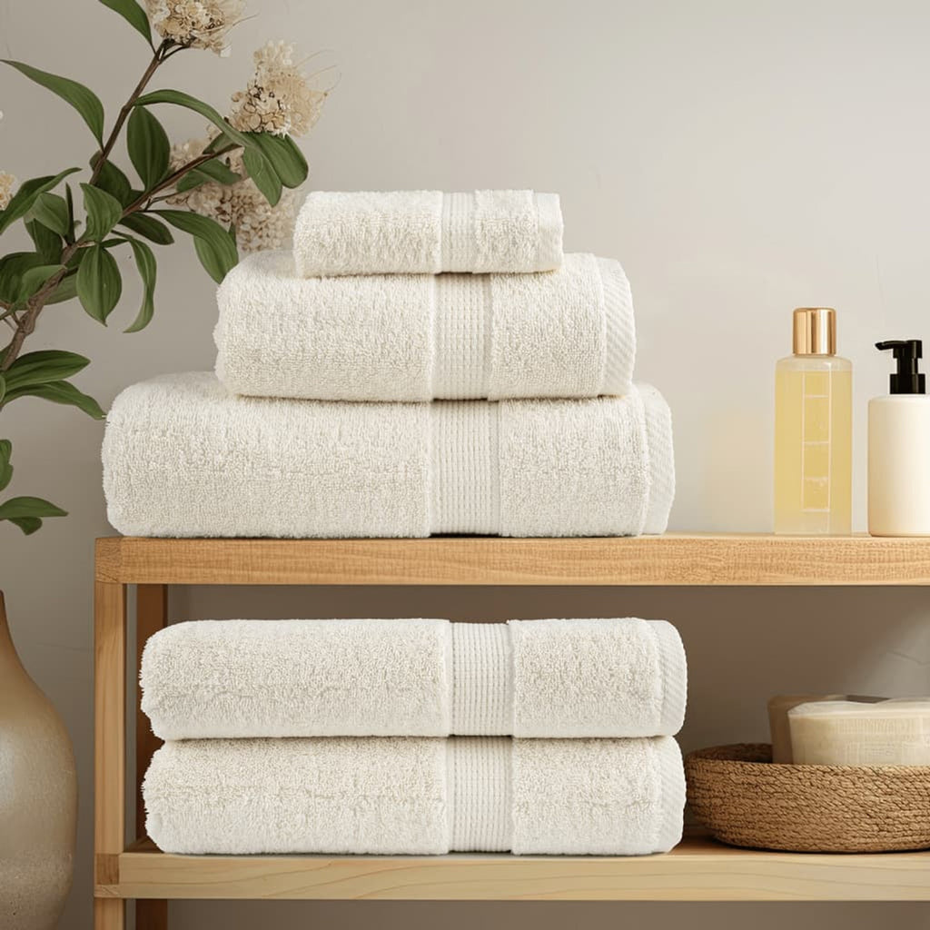 Towel Cotton Cream 50 x 30 cm Bathroom Bath Linen Home Towels 2 pcs Variant 2