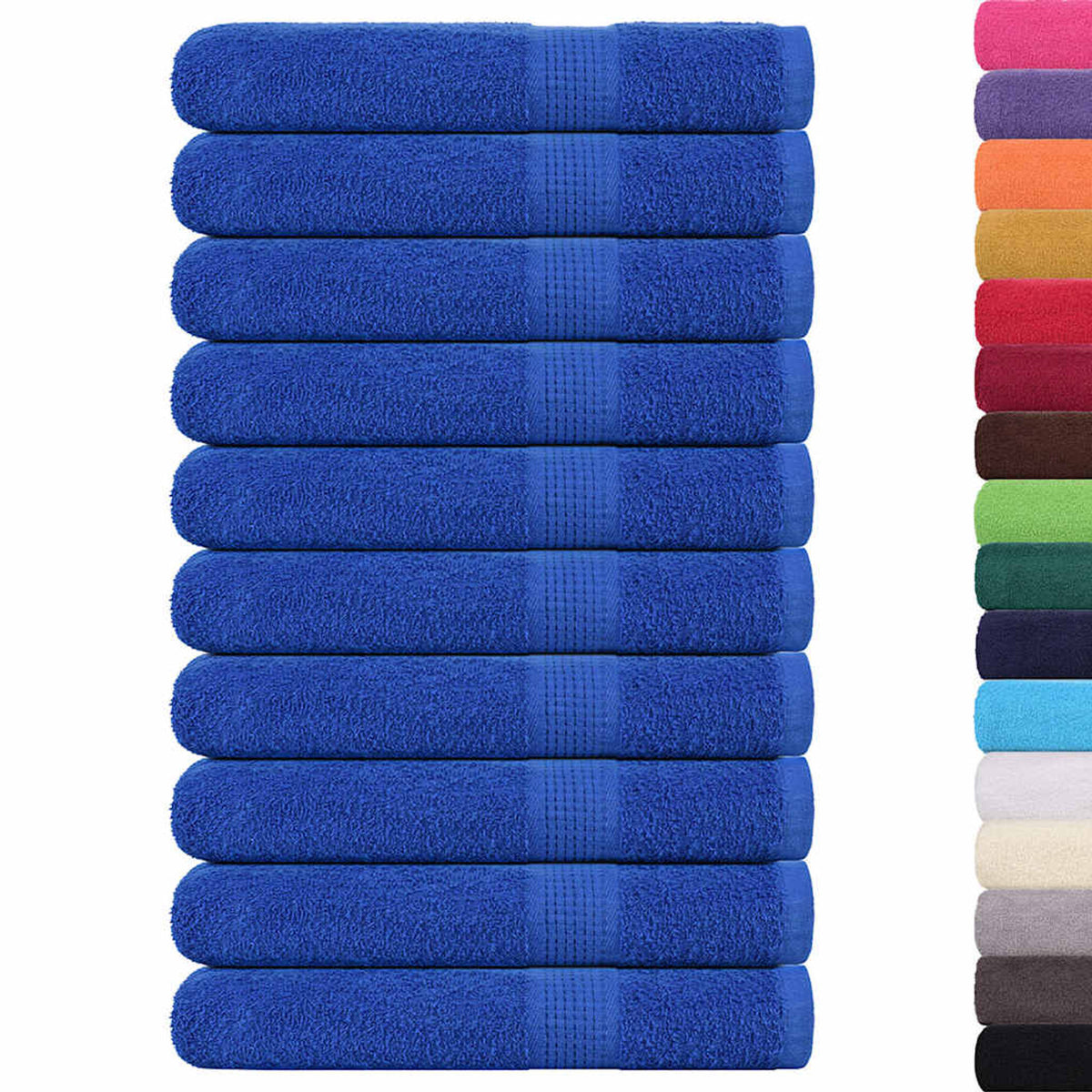 Towel Cotton Blue 200 x 80 cm Bathroom Bath Linen Home Towels 10 pcs Sauna