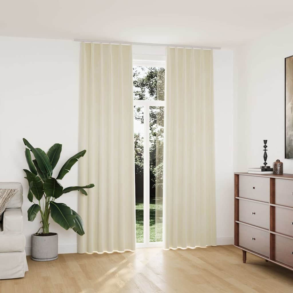 Blackout Curtain Velvet Cream 140 x 245 cm Window Dressing Home Variant 2