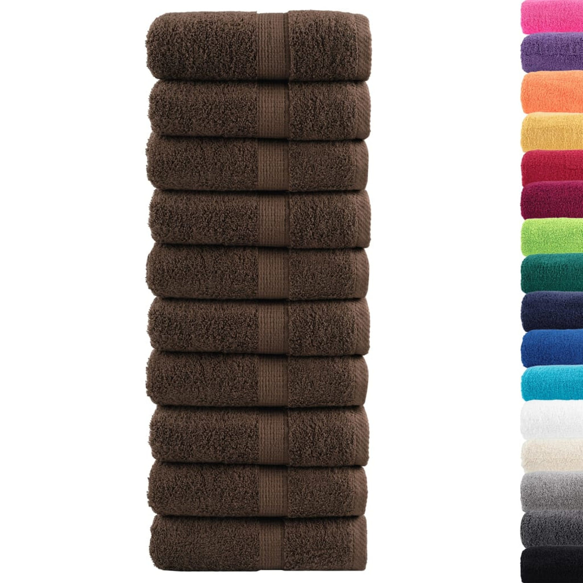 Towel Cotton Brown 30 x 30 cm Bathroom Bath Linen Home Towels 10 pcs Variant 2