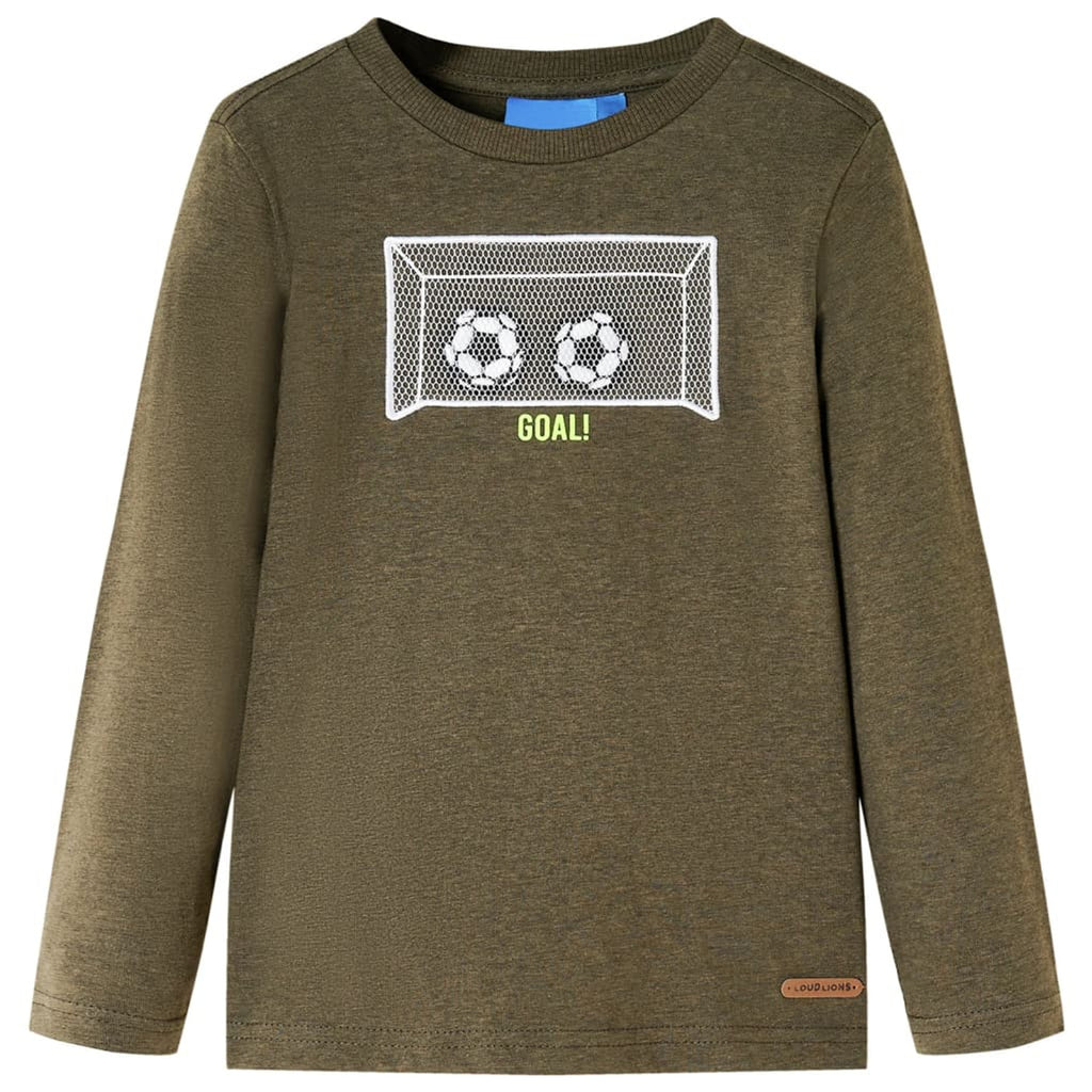 Kids T-Shirt Cotton Khaki Melange 104 Children's Top Kids Clothing Kids Wear