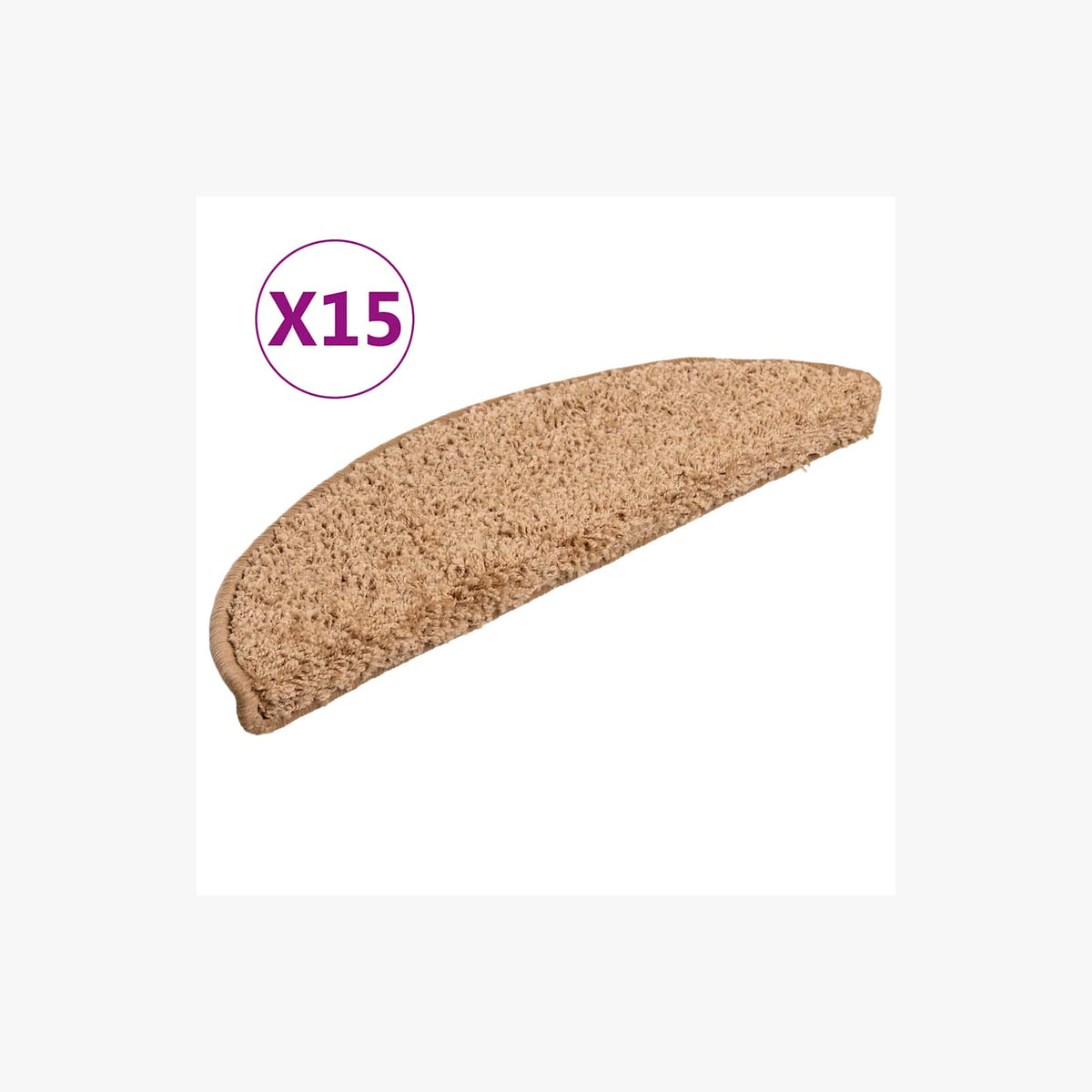 Stair Mats Half Round Pp Tufted Beige 56 x 20 x 3 cm Floor Mat Home Non Slip