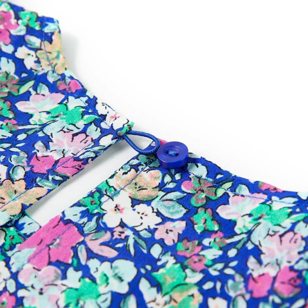 Dress Polyester Cobalt Blue 104 Kids' Dresses Kids' Dresse Kids'Dress Ruffle
