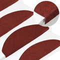 Stair Mats Self-Adhesive Needle Felt Fabric (95%Pes Red 65 x 22.5 x 3.5 cm