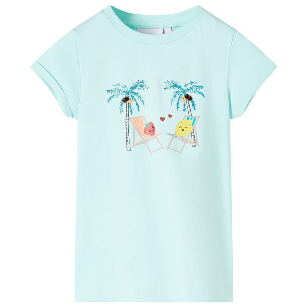 Kids T-Shirt Cotton Light Aqua 140 Children's Top Kids Clothing Kids Wear 140