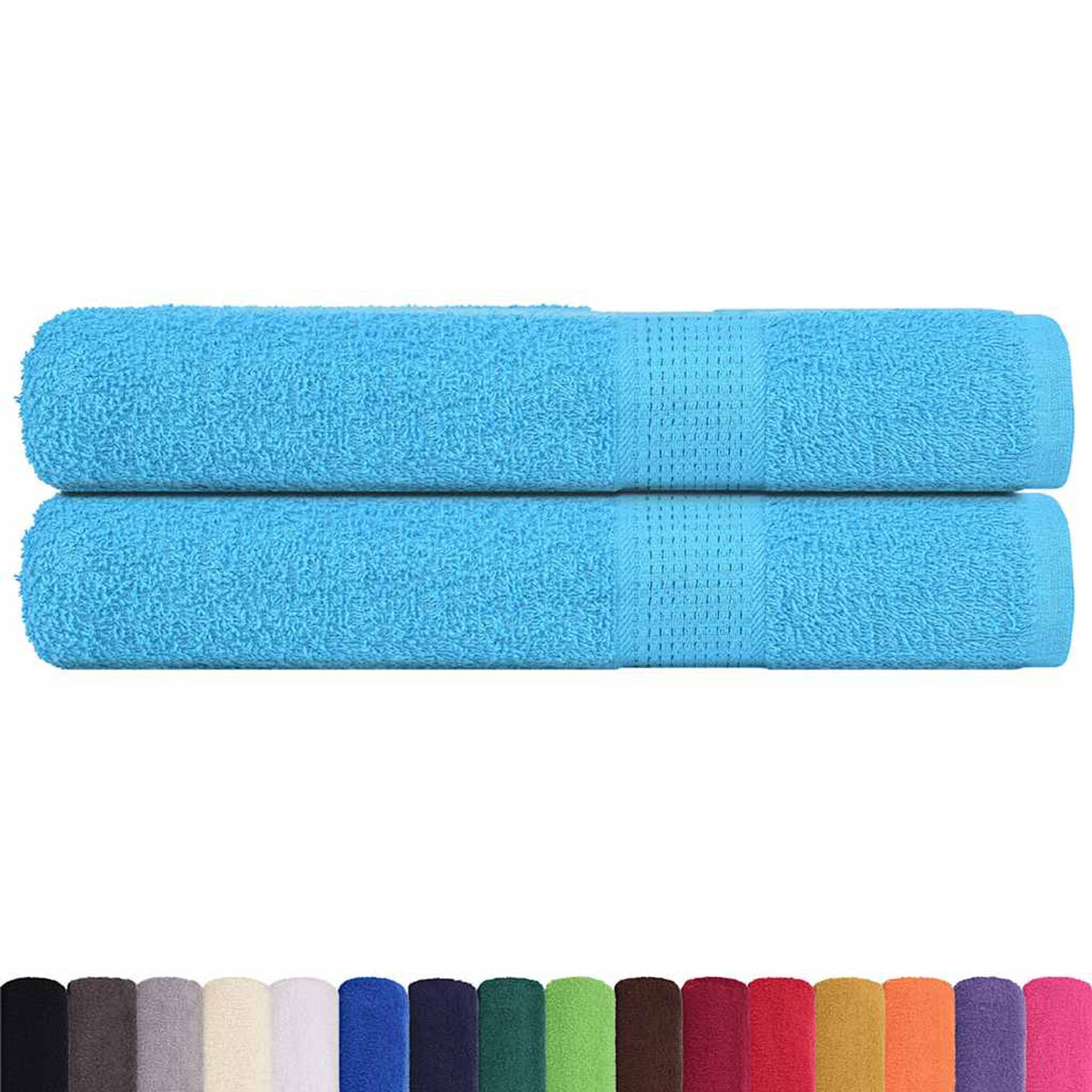 Towel Cotton Turquoise 200 x 100 cm Bathroom Bath Linen Home Towels 2 pcs