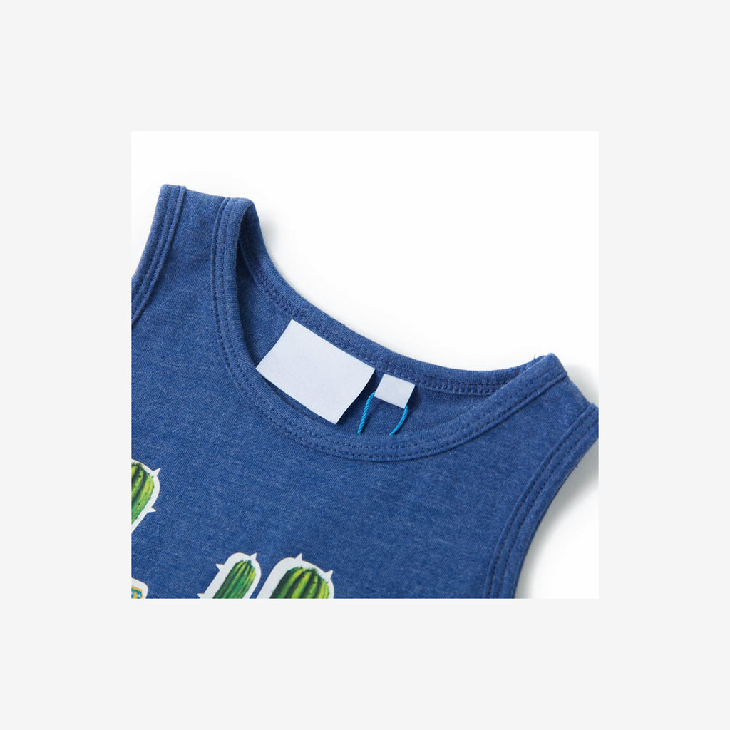 Kids'Tank Top Dark Melange Cotton Dark Blue Melange 104 Kids Clothing Kids'