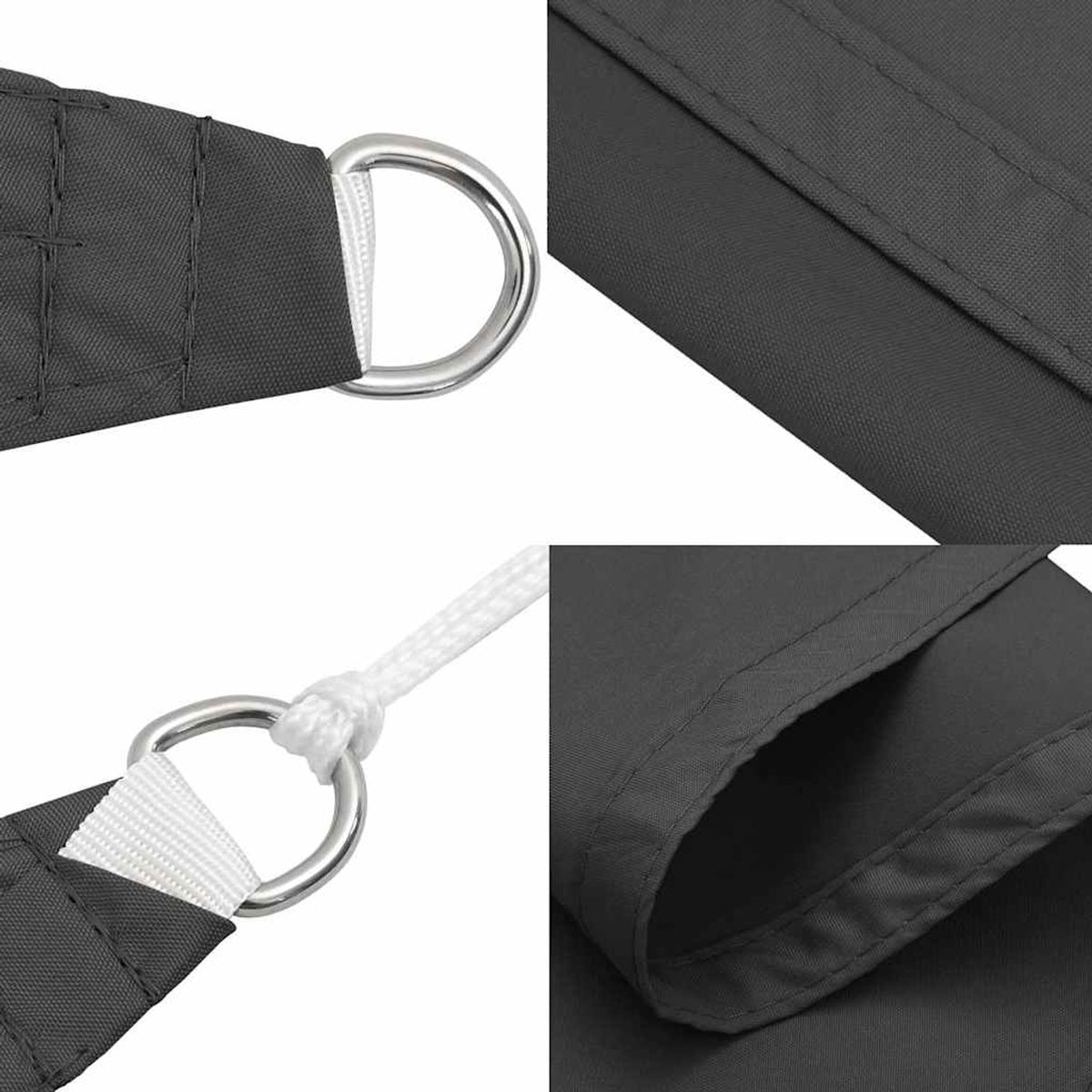 Sunshade Sail Oxford Fabric Anthracite Water Resistant UV Resistant Variant 5