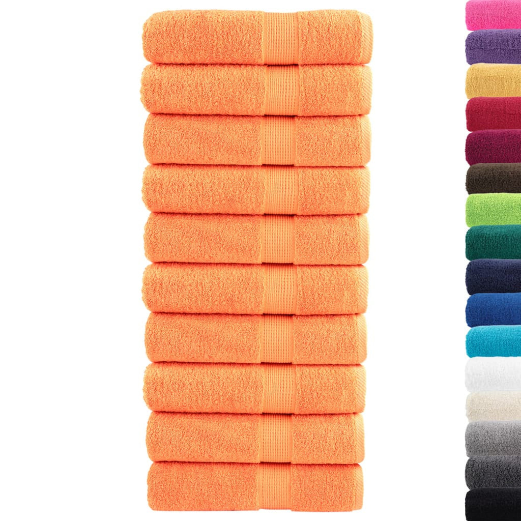 Towel Cotton Orange 140 x 70 cm Bathroom Bath Linen Home Towels 10 pcs Shower