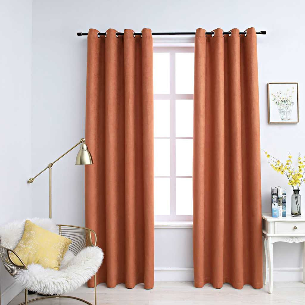 Blackout Curtain Polyester Rust 140 x 225 cm Window Dressing Home Furnishings