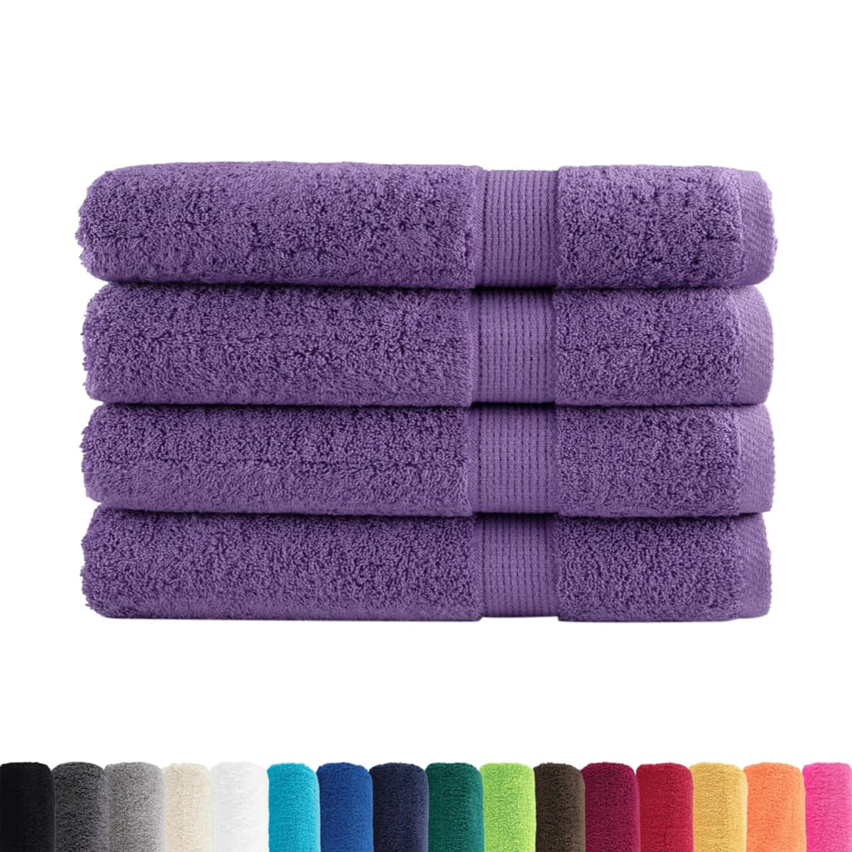 Towel Cotton Purple 200 x 80 cm Bathroom Bath Linen Home Towels 4 Variant 2