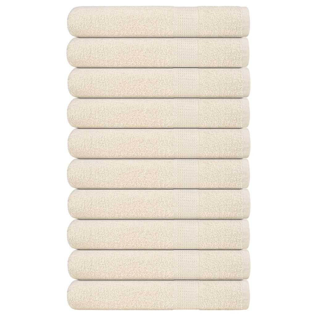 Towel Cotton Cream 200 x 80 cm Bathroom Bath Linen Home Towels 10 pcs Sauna