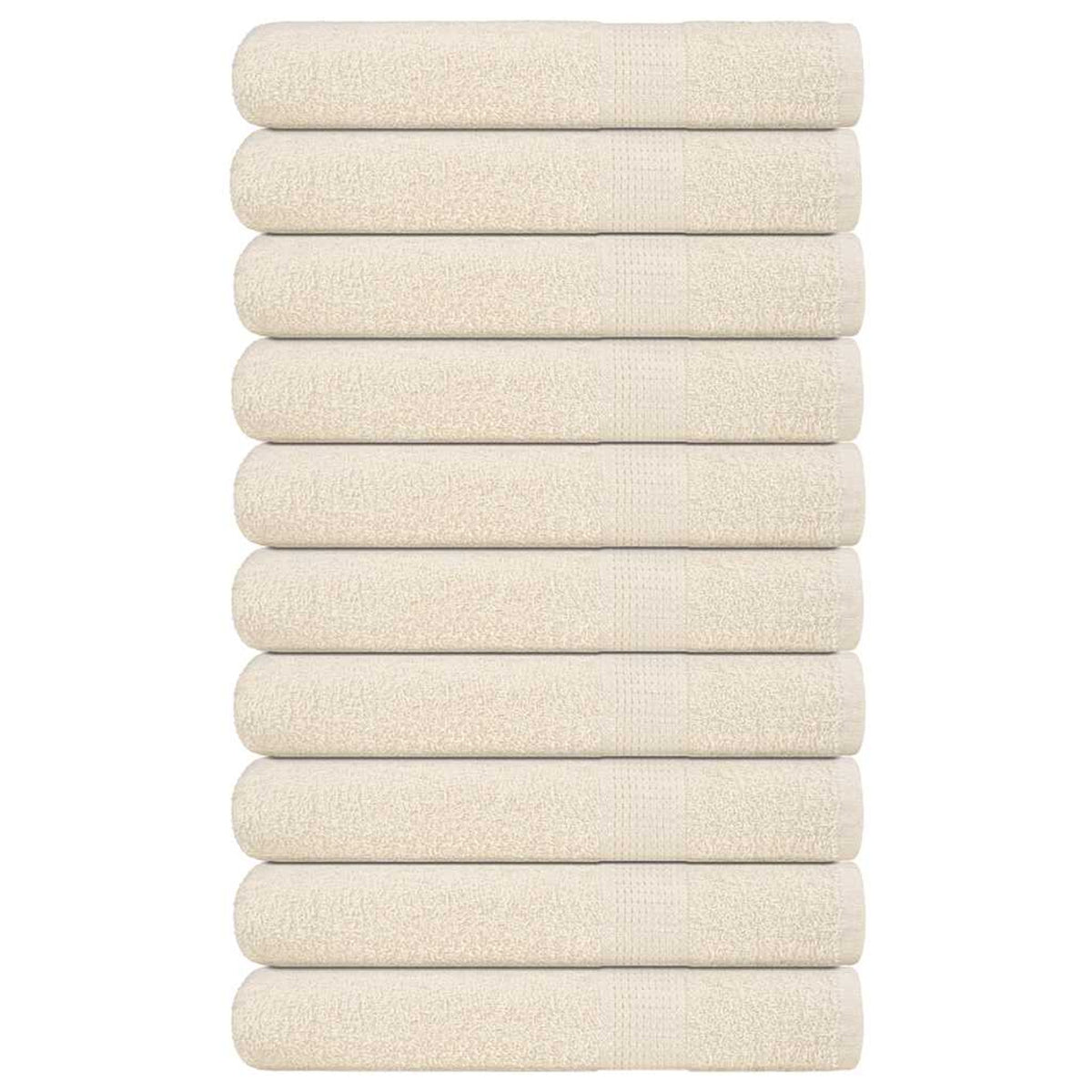 Towel Cotton Cream 200 x 80 cm Bathroom Bath Linen Home Towels 10 pcs Sauna