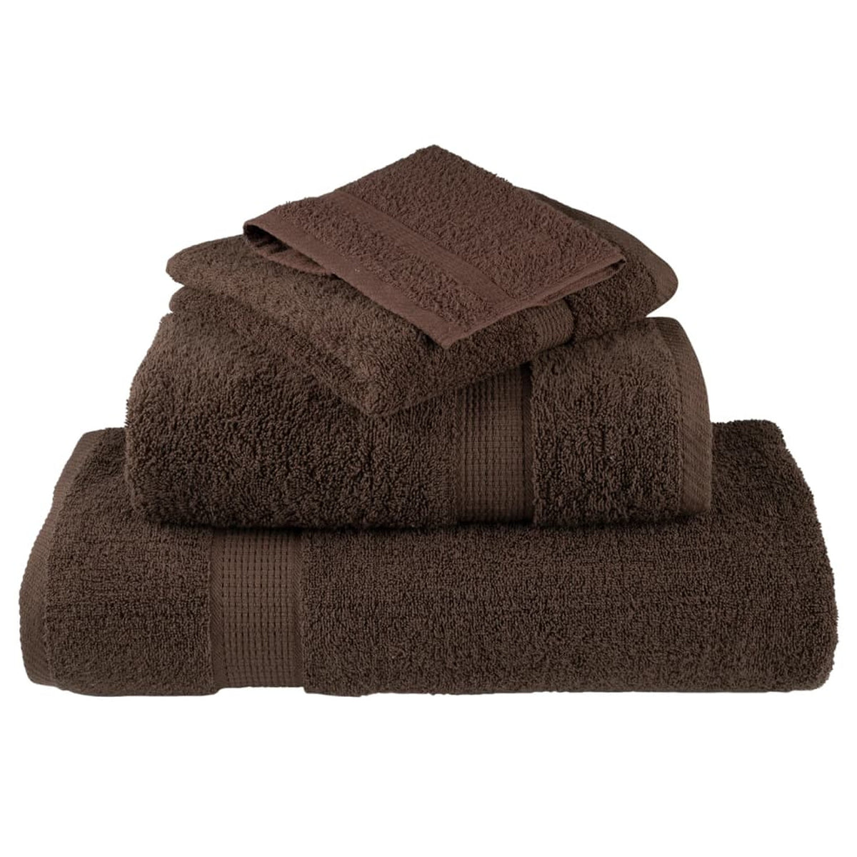 Towel Cotton Brown 200 x 80 cm Bathroom Bath Linen Home Towels 4 pcs Variant 2
