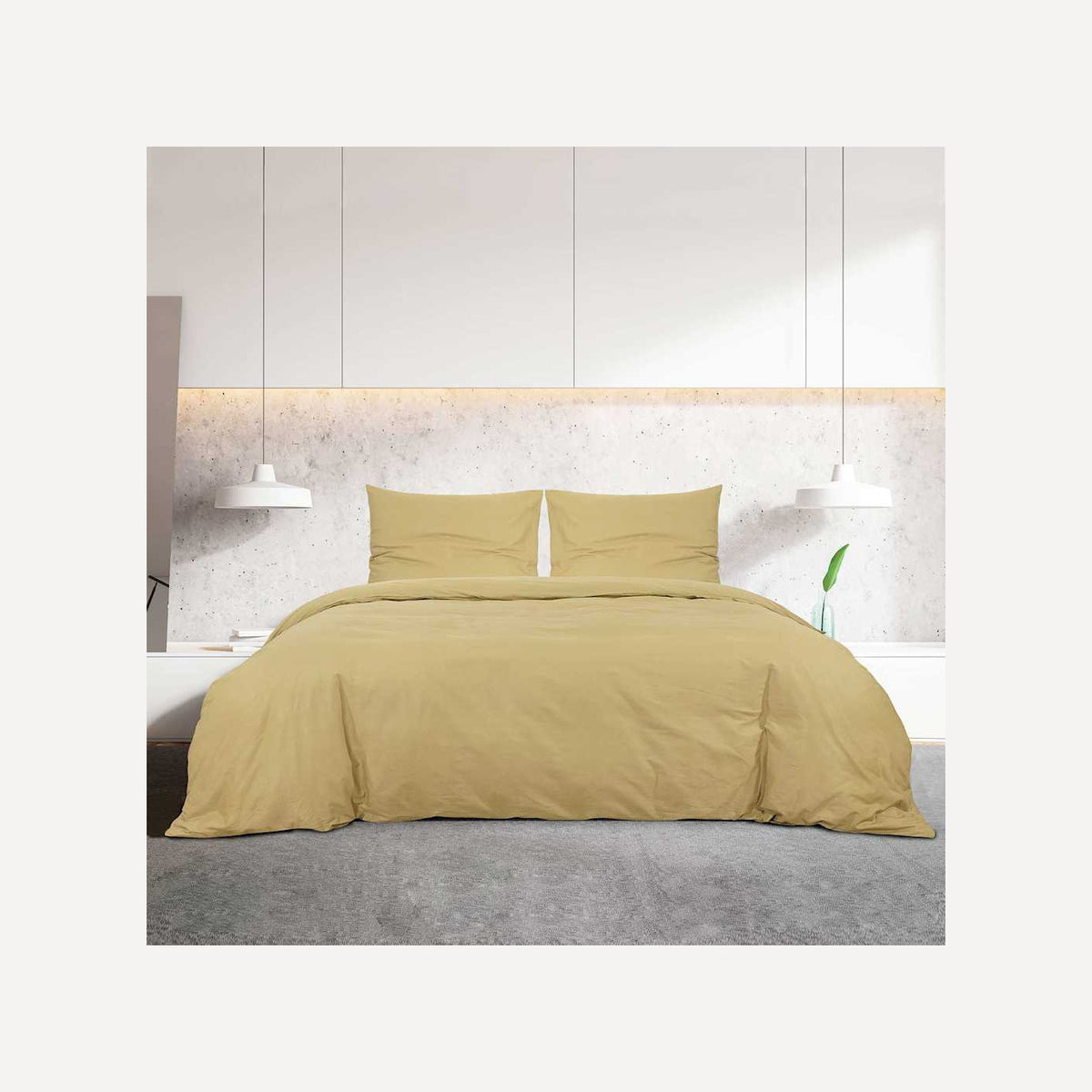 Duvet Cover Cotton Taupe 200 x 135 cm Bedding Bed Linen Bedroom Quilt 200x135cm