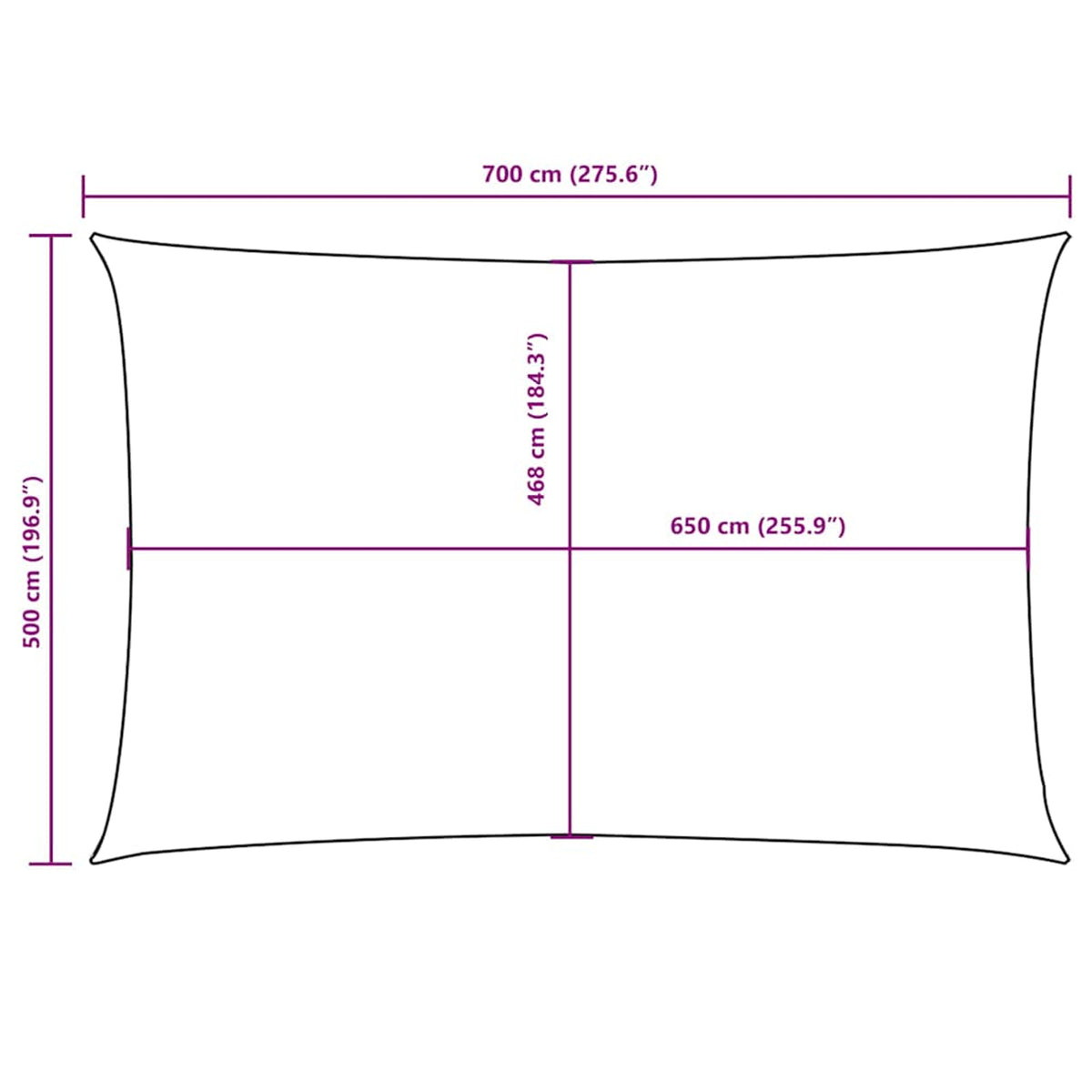 Sunshade Sail Oxford Fabric Yellow Water Resistant UV Resistant 500 x 700 cm